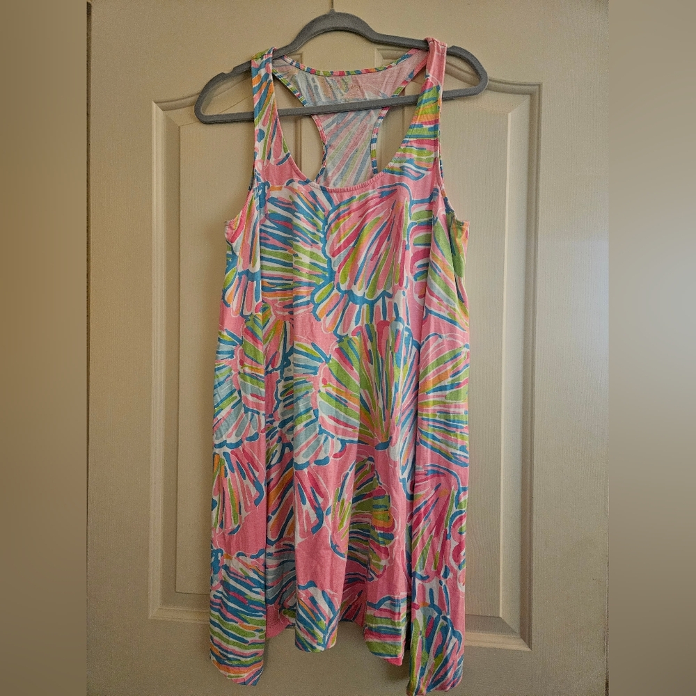 Lilly Pulitzer Pink and Blue Shell Print Dress